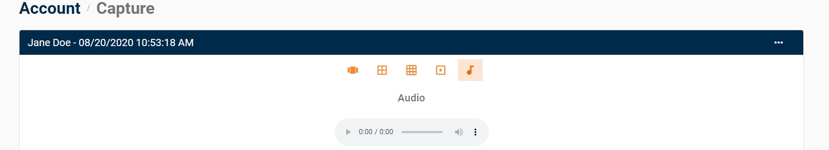Capture Review Page with Audio Tab