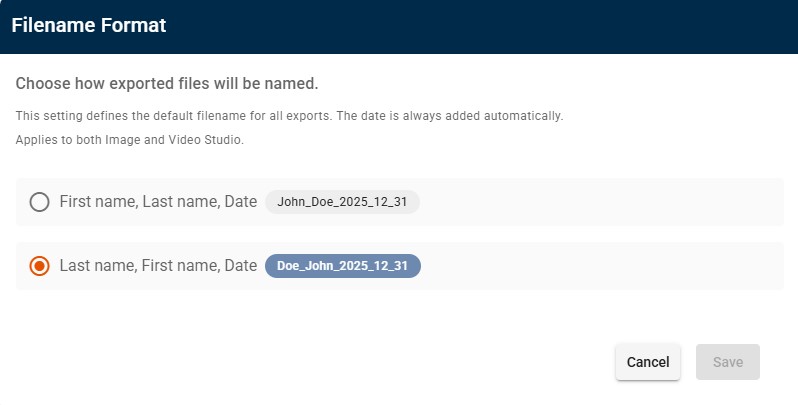 Workshop Export Management Default Naming