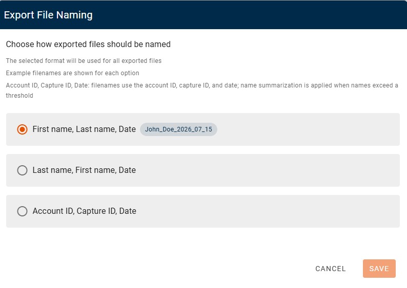 Workshop Export Management Default Naming